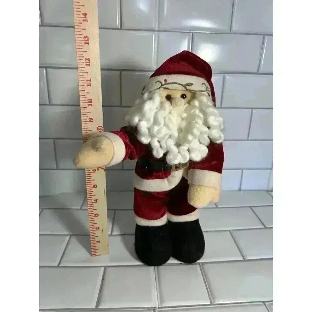Vintage Stand Up Plush Santa Claus Weighted Feet - Picture 4 of 12
